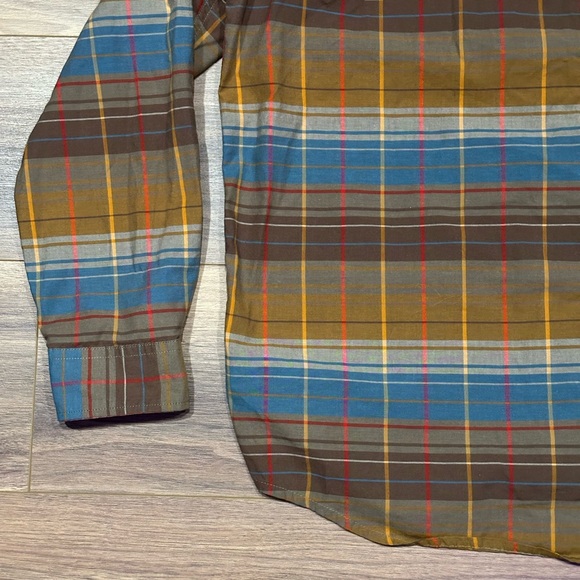 Prana Wyndwell Flannel Shirt in Driftwood Blue/Brown Plaid Size XL - Picture 11 of 14